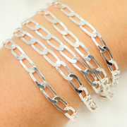 Z61SS. 925 Sterling Silver Flat Curb Link Chain